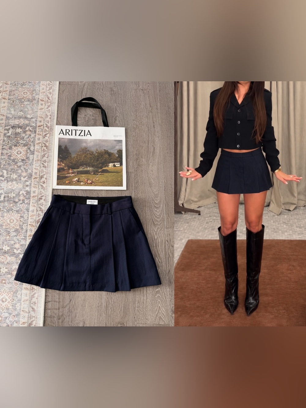 Aritzia Babaton Scanner Pleated Mini Skirt